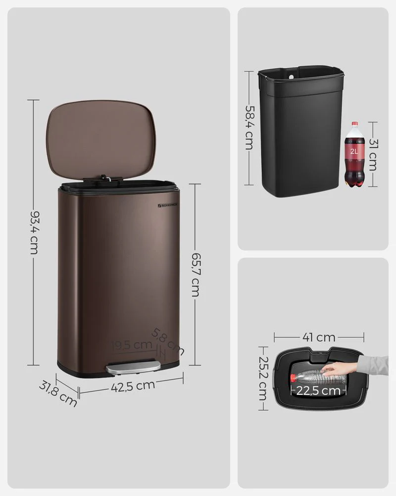 Moderne Pedaalemmer - 50 Liter - Prullenbak - Image 9