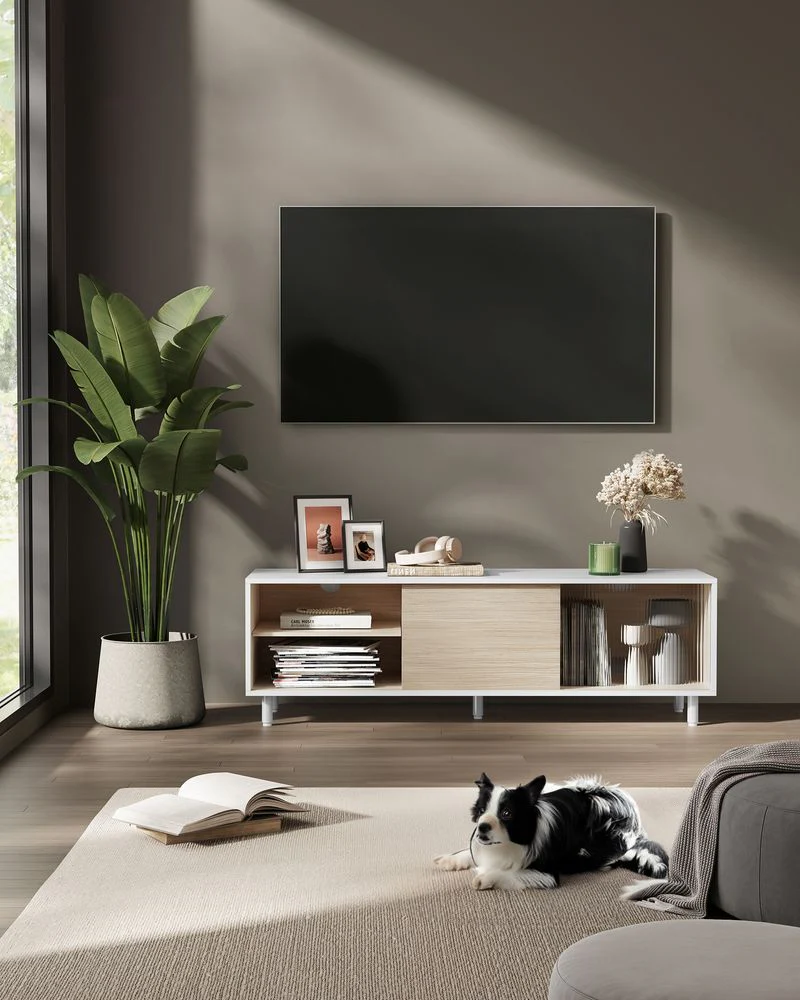 Moderne TV-meubel - Kast - Zwart / Wit - Image 4