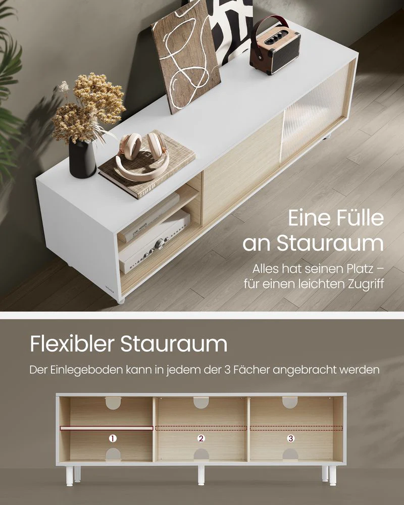 Moderne TV-meubel - Kast - Zwart / Wit - Image 5