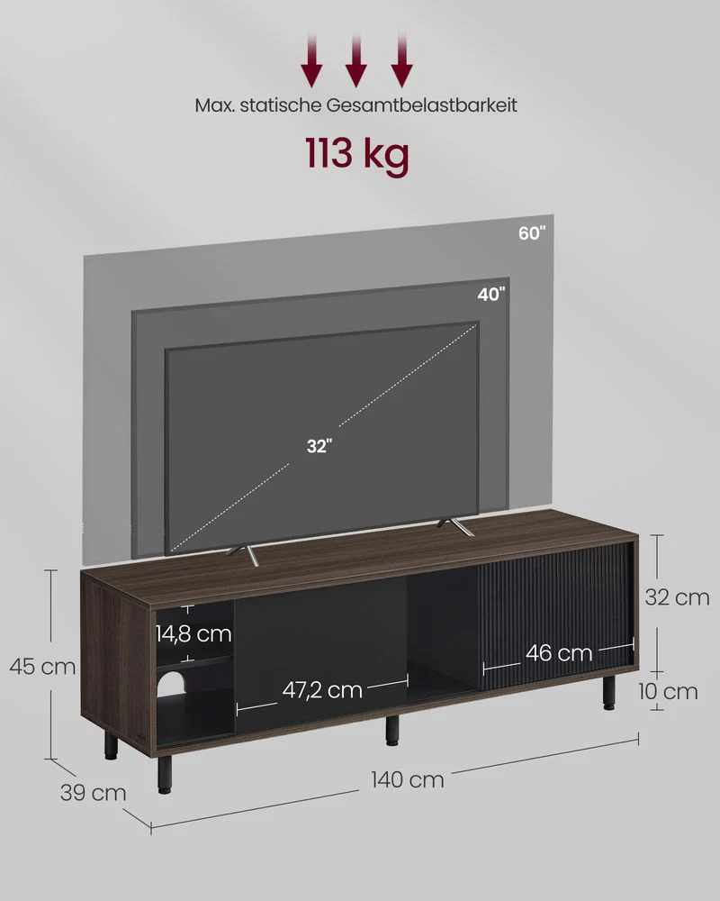 Moderne TV-meubel - Kast - Zwart / Wit - Image 6
