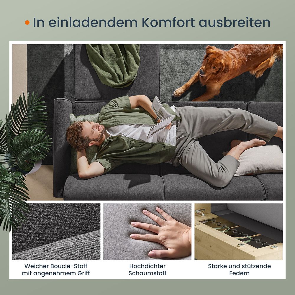 Modulaire Bank - Bouclé Bankstel - Verstelbaar - Image 16