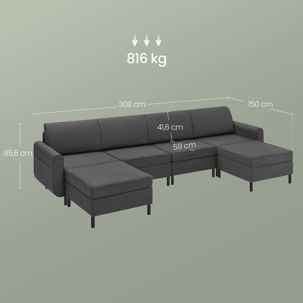 Modulaire Bank - Bouclé Bankstel - Verstelbaar - Image 21