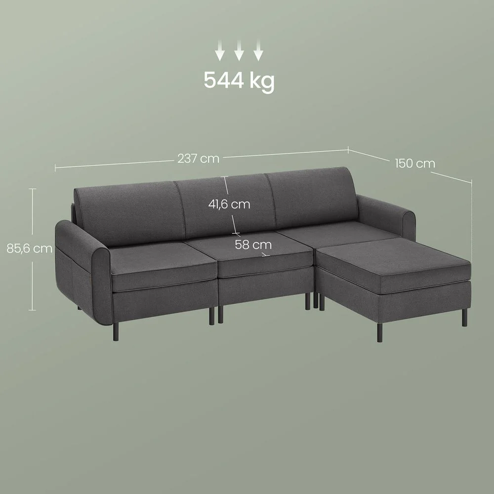 Modulaire Bank - Bouclé Bankstel - Verstelbaar - Image 22
