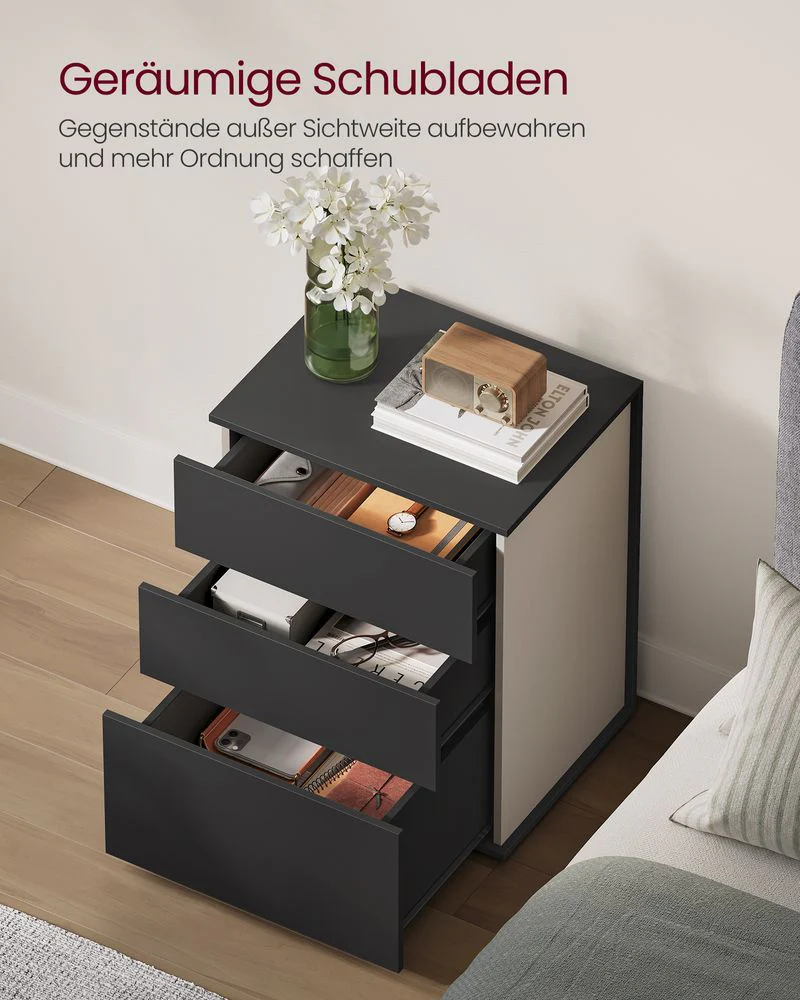 Nachtkastje met 3 Lades - Minimalistisch Design - Image 4