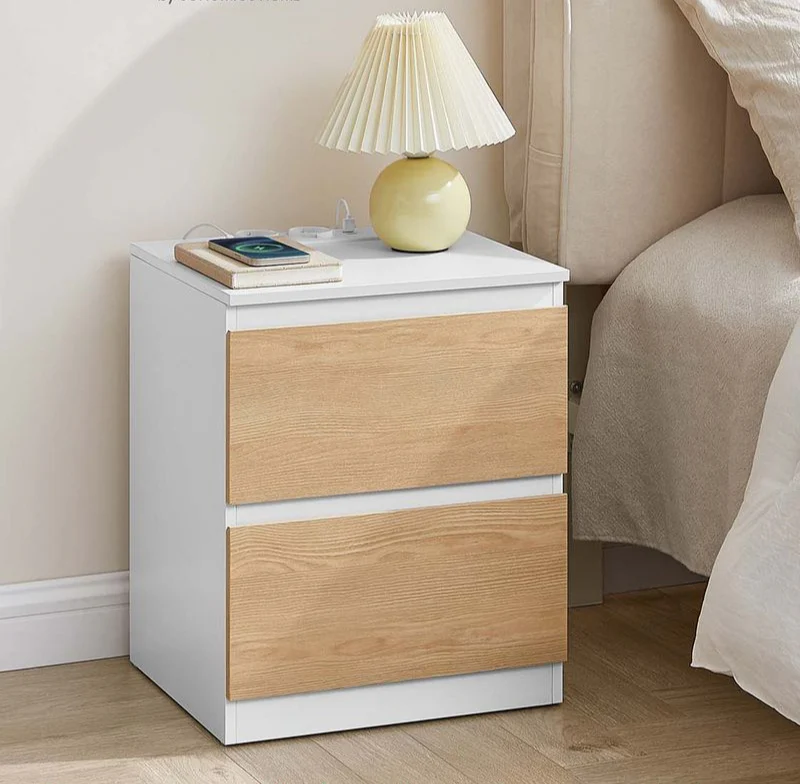 Nachtkastje met Stopcontact en USB - 2 Lades - Oplaadstation - Image 5