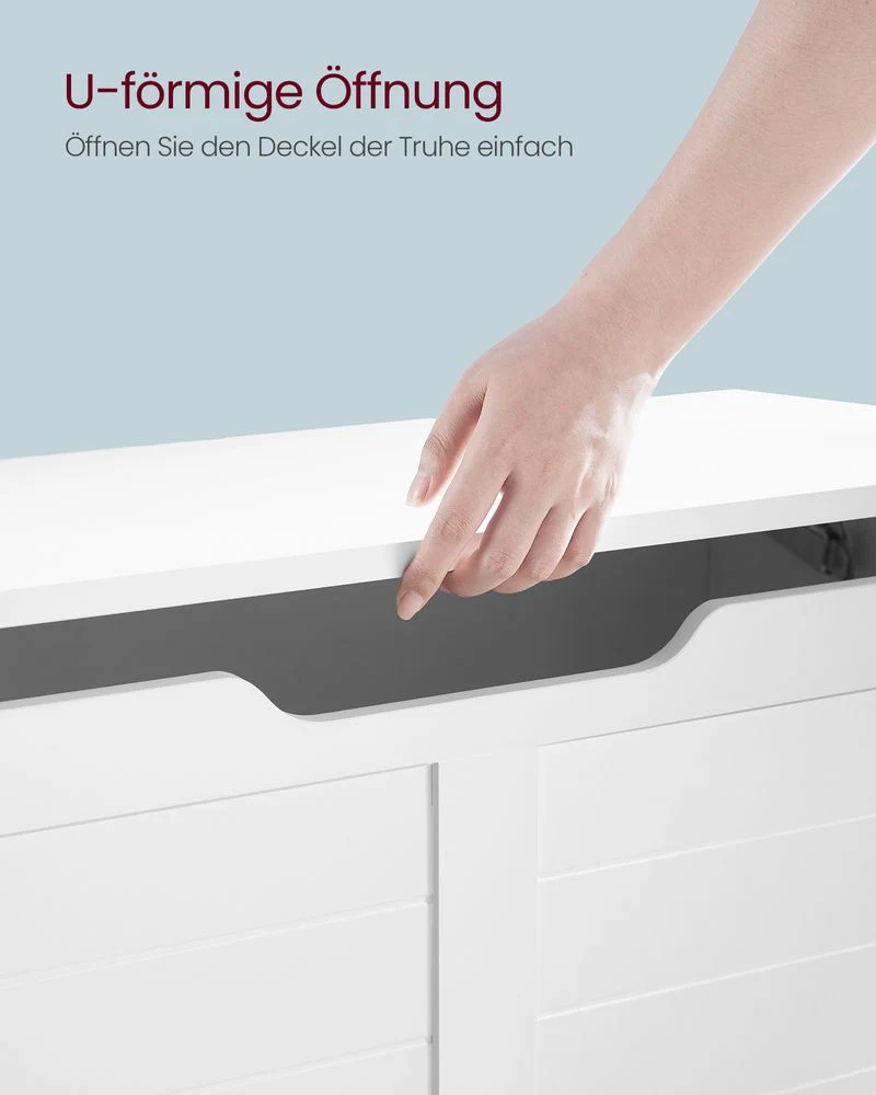 Opbergbank met Deksel – Schoenenbank – Zitkist met Hoog Draagvermogen – Voor Hal, Slaapkamer of Woonkamer - Image 12