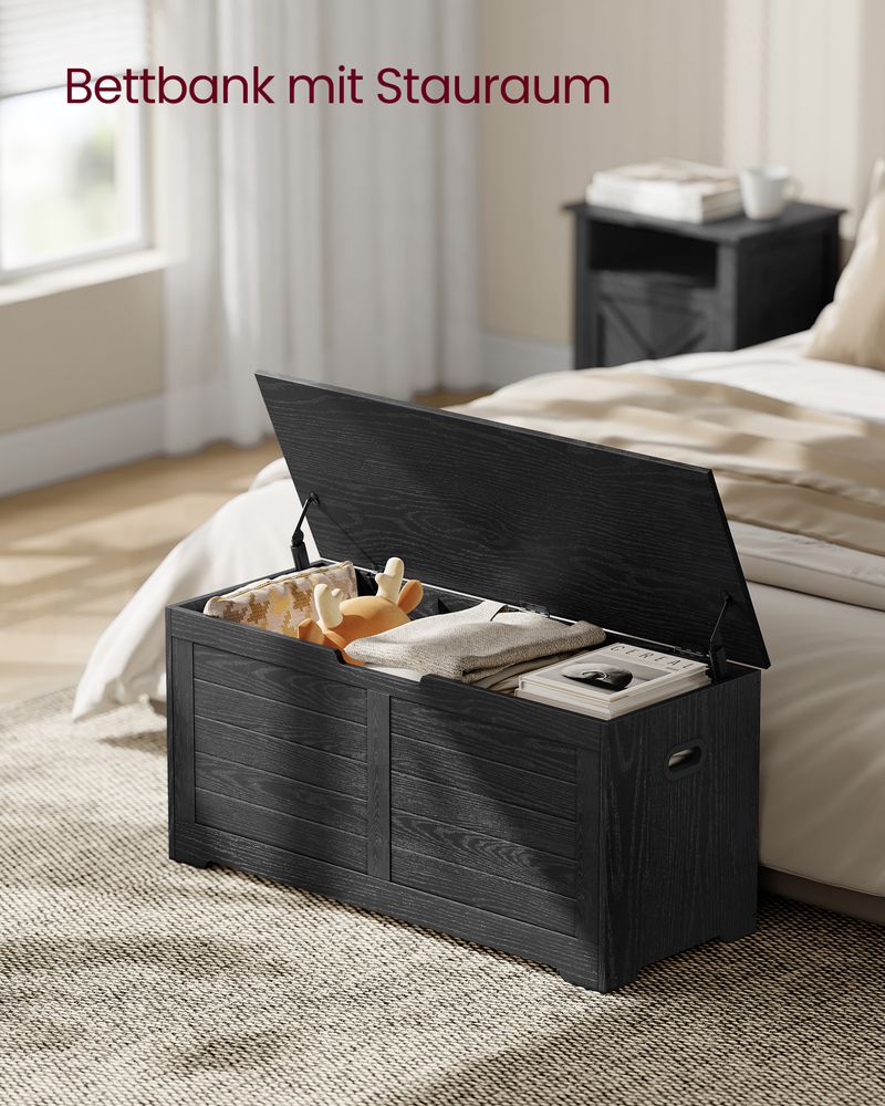 Opbergbank met Deksel – Schoenenbank – Zitkist met Hoog Draagvermogen – Voor Hal, Slaapkamer of Woonkamer - Image 8