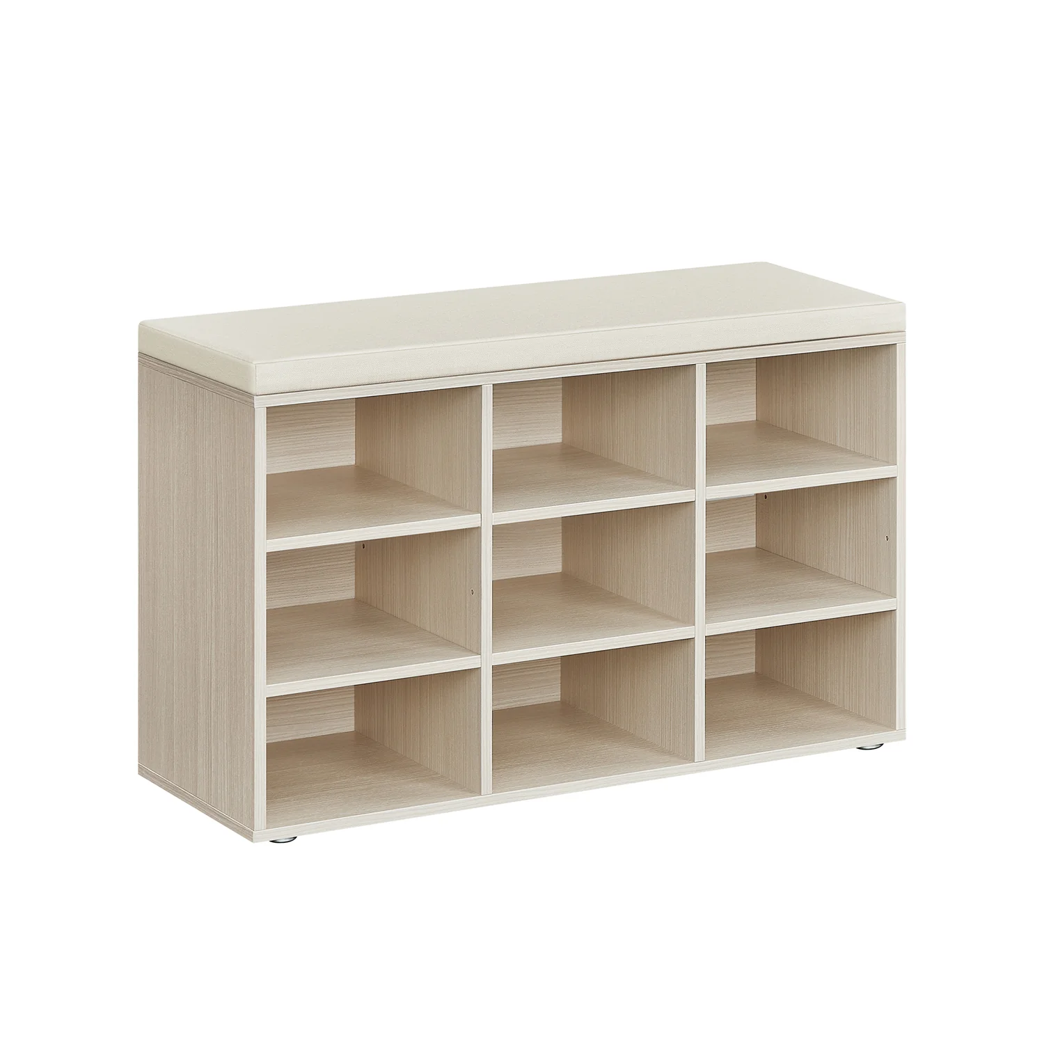Opbergkisten – Schoenenbank met Opbergruimte – 9 Vakken – Verstelbare Planken – 30,3 x 78,5 x 48 cm – Spaanplaat – Schuim – Linnenlook Bekleding – Max. Belastbaarheid 136 kg - Image 10