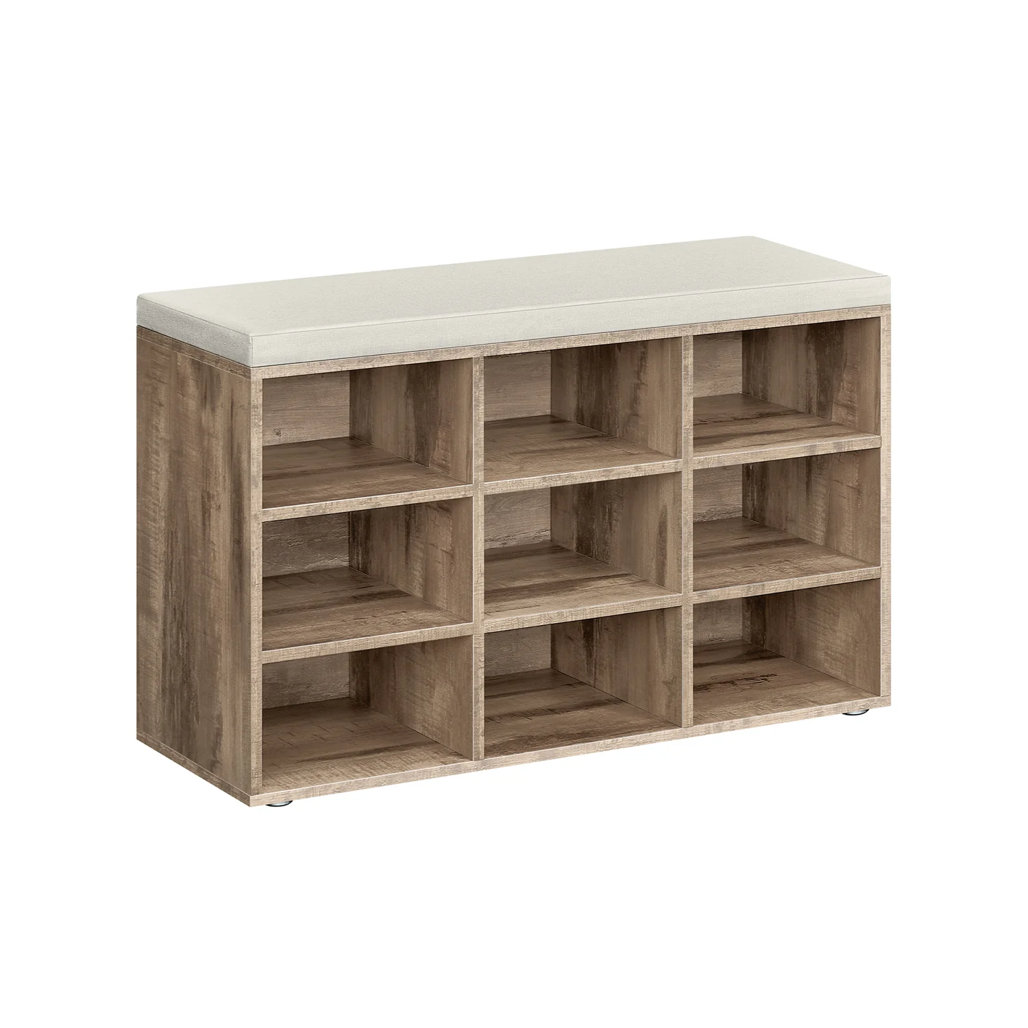Opbergkisten – Schoenenbank met Opbergruimte – 9 Vakken – Verstelbare Planken – 30,3 x 78,5 x 48 cm – Spaanplaat – Schuim – Linnenlook Bekleding – Max. Belastbaarheid 136 kg - Image 12