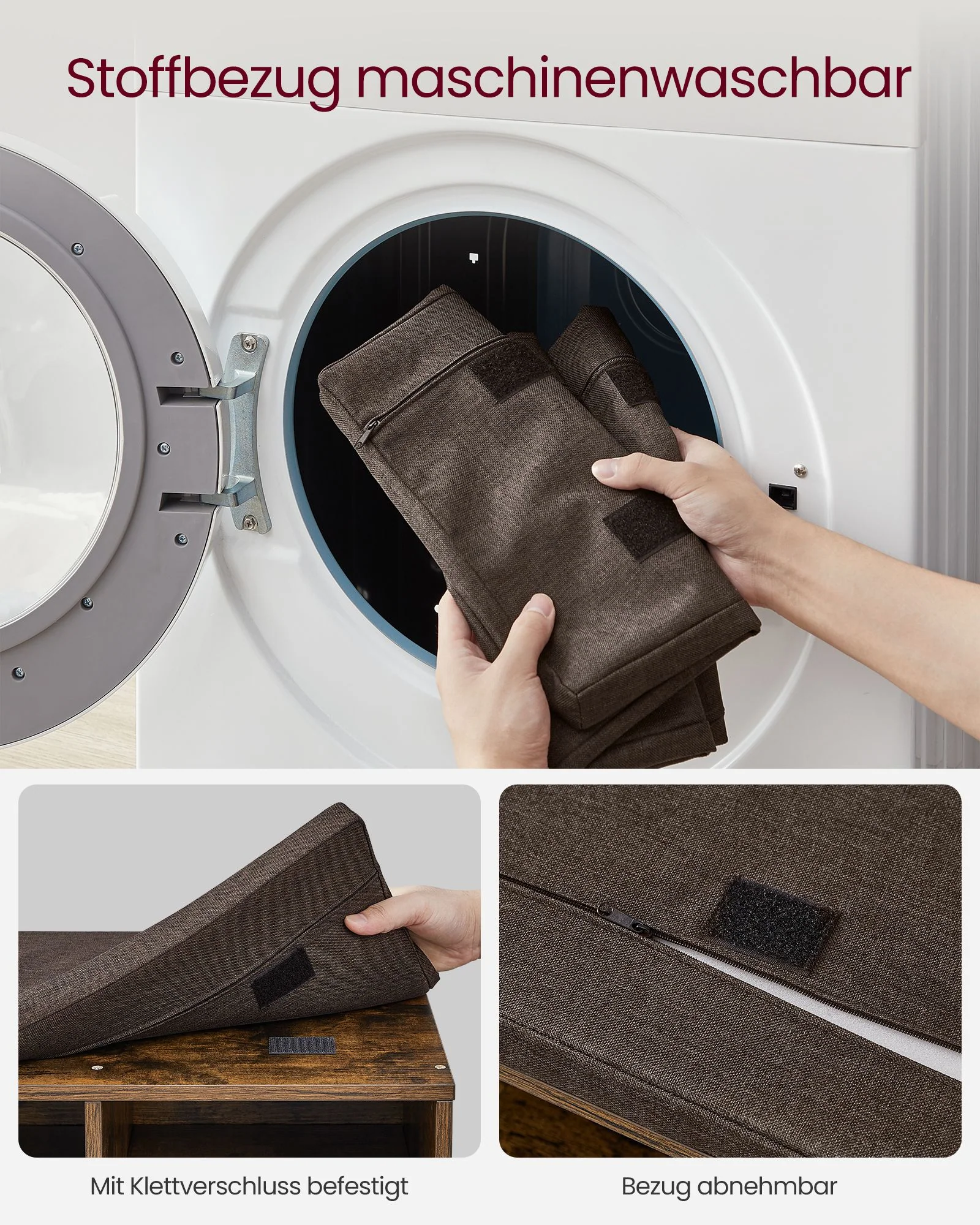 Opbergkisten – Schoenenbank met Opbergruimte – 9 Vakken – Verstelbare Planken – 30,3 x 78,5 x 48 cm – Spaanplaat – Schuim – Linnenlook Bekleding – Max. Belastbaarheid 136 kg - Image 8