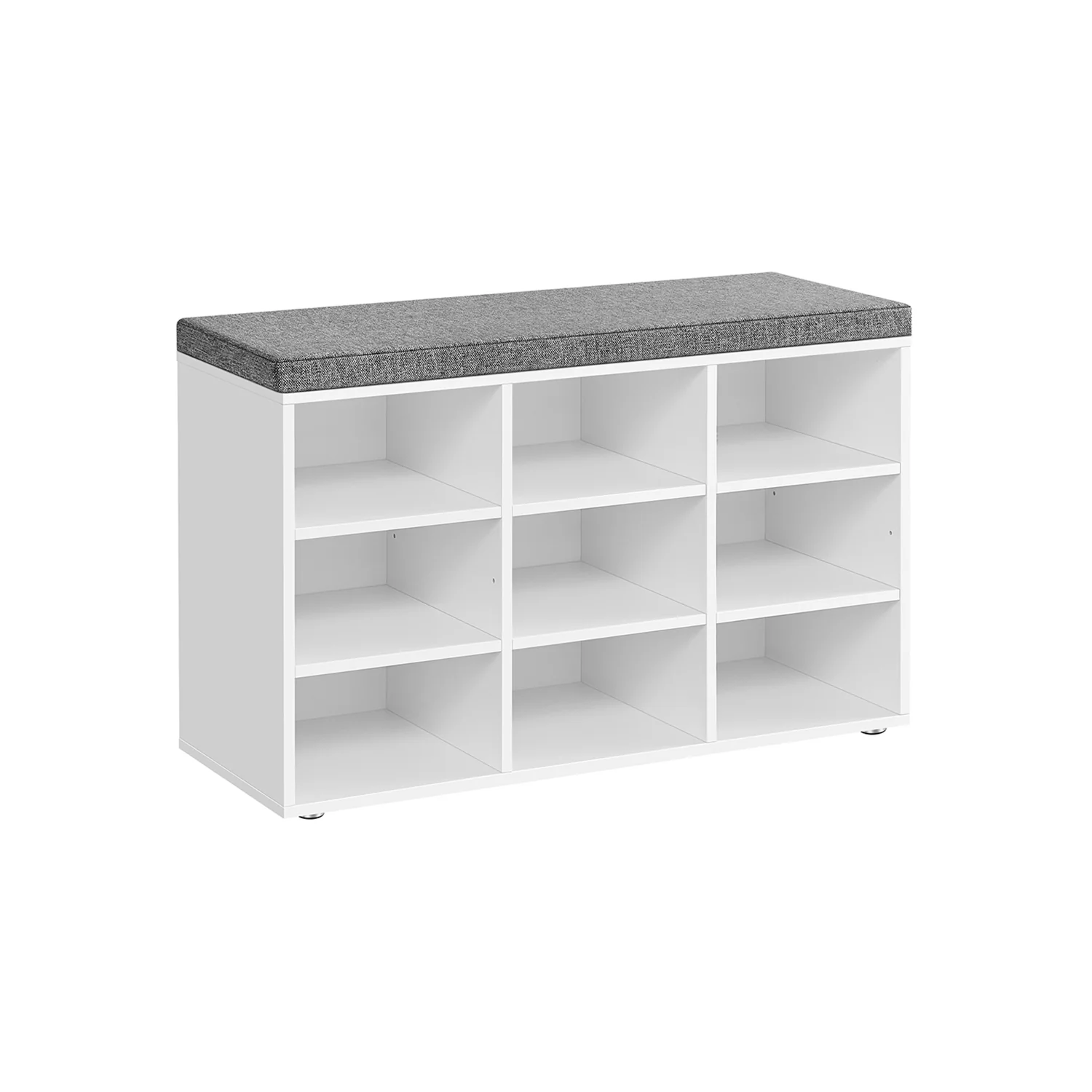Opbergkisten – Schoenenbank met Opbergruimte – 9 Vakken – Verstelbare Planken – 30,3 x 78,5 x 48 cm – Spaanplaat – Schuim – Linnenlook Bekleding – Max. Belastbaarheid 136 kg - Image 9