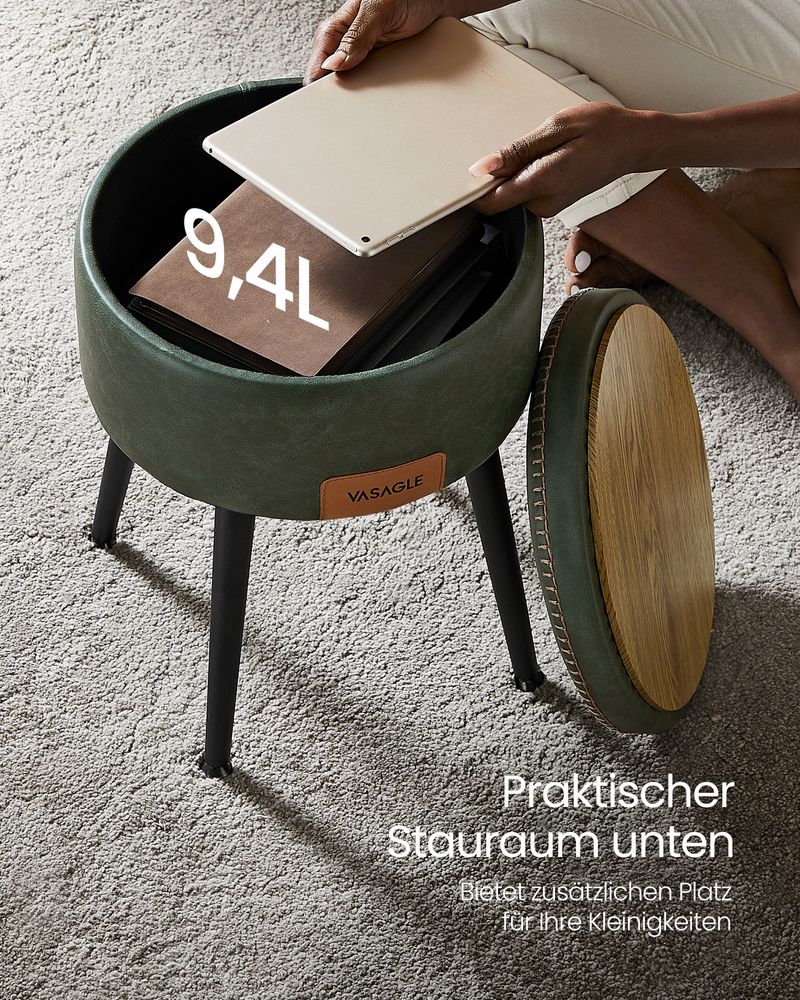 Opbergkruk Rond – Met Deksel & Opbergruimte – 44 cm Hoog – Tot 150 kg Draagvermogen – EKHO Collectie - Image 10