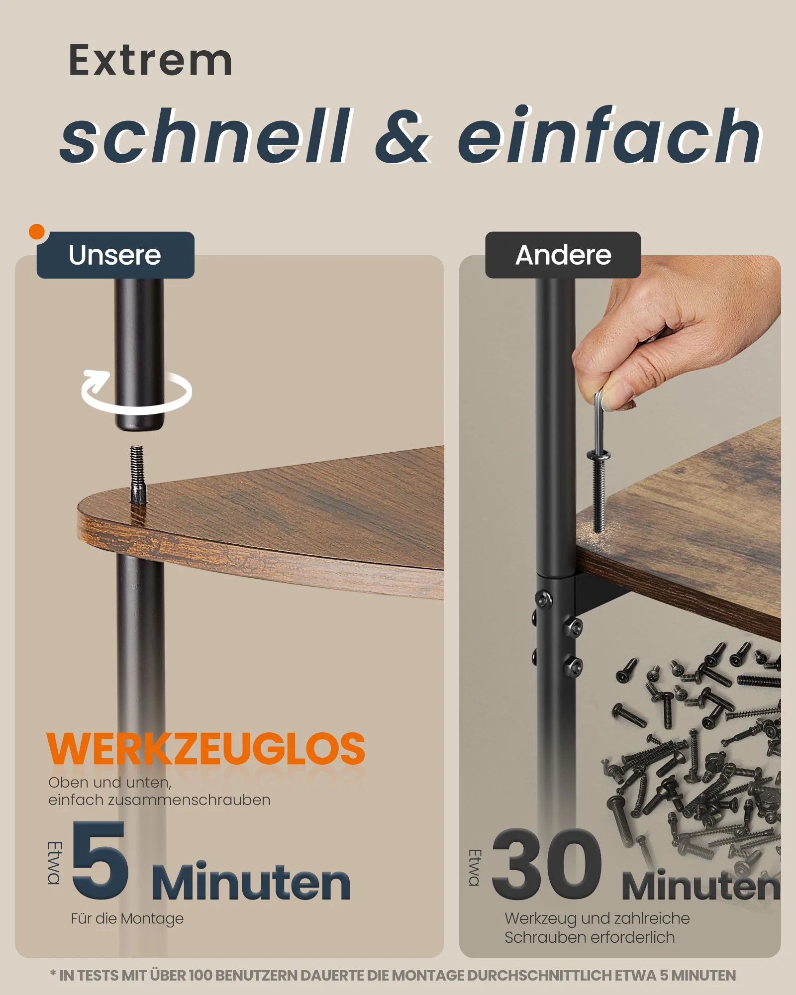 Opbergplank – Hoekplank – 5 niveaus – Spaanplaat en staal – 38,3 x 27 x 139 cm – Maximale belasting 50 kg - Image 2