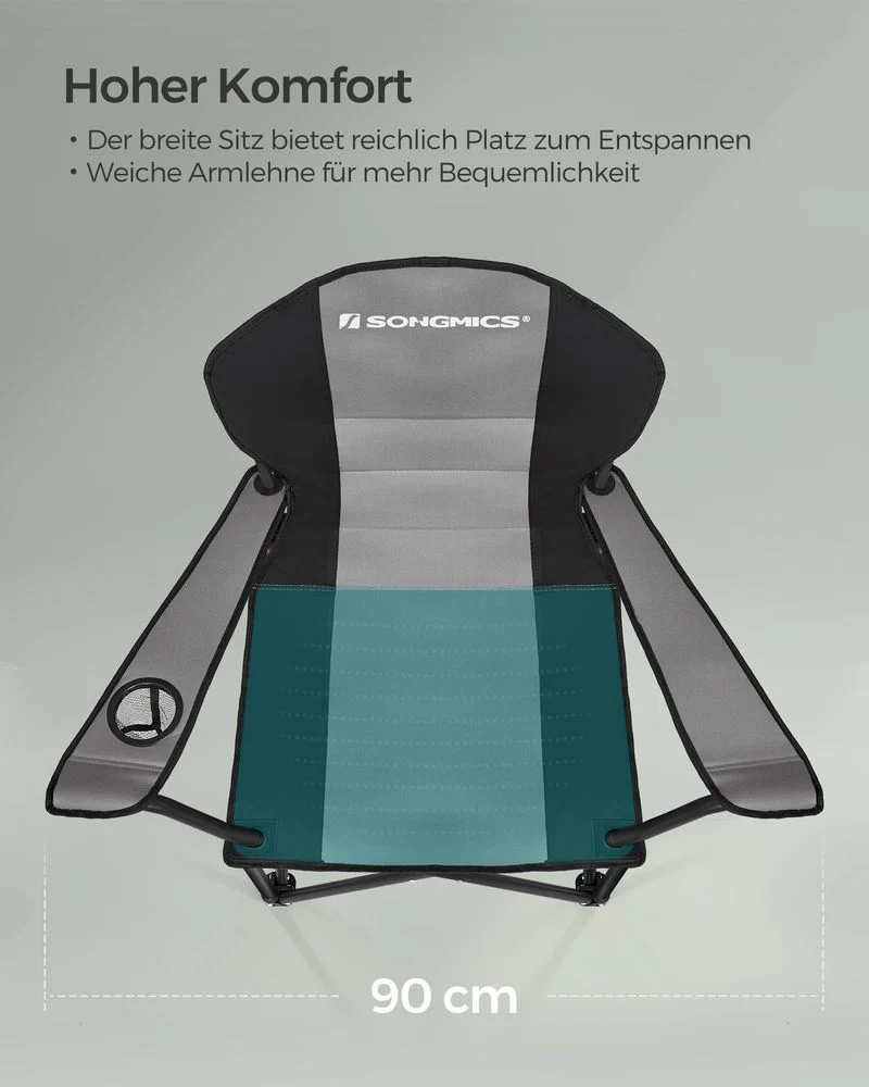 Opvouwbare Comfortstoel voor Buiten – Extra Breed – Verstevigd Frame – Met Bekerhouder en Draagtas - Image 6