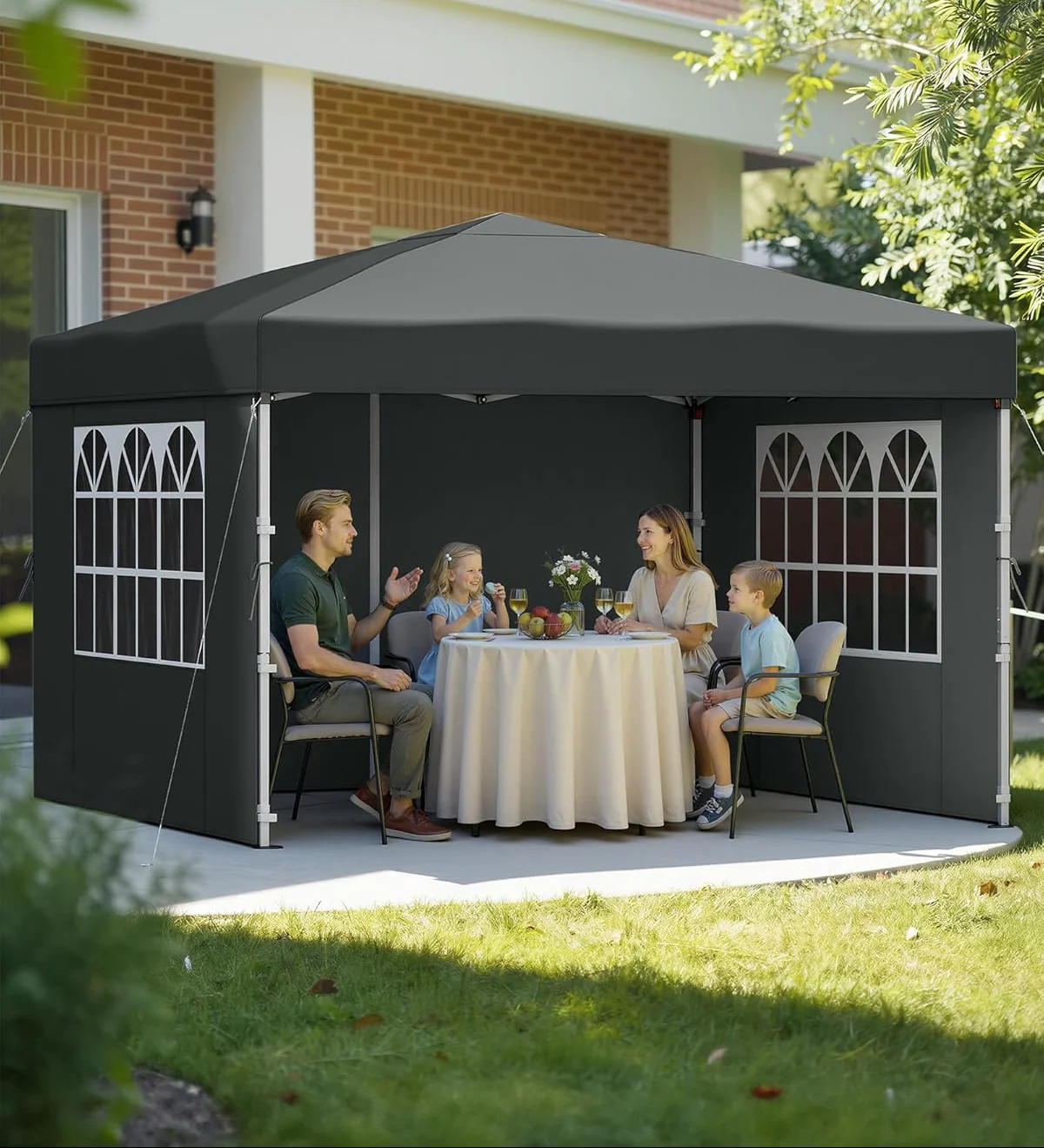 Opvouwbare Partytent – Tuinpaviljoen Met Zijwanden – 3 x 3 m – UV- en Waterafstotend – Met Draagtas - Image 3