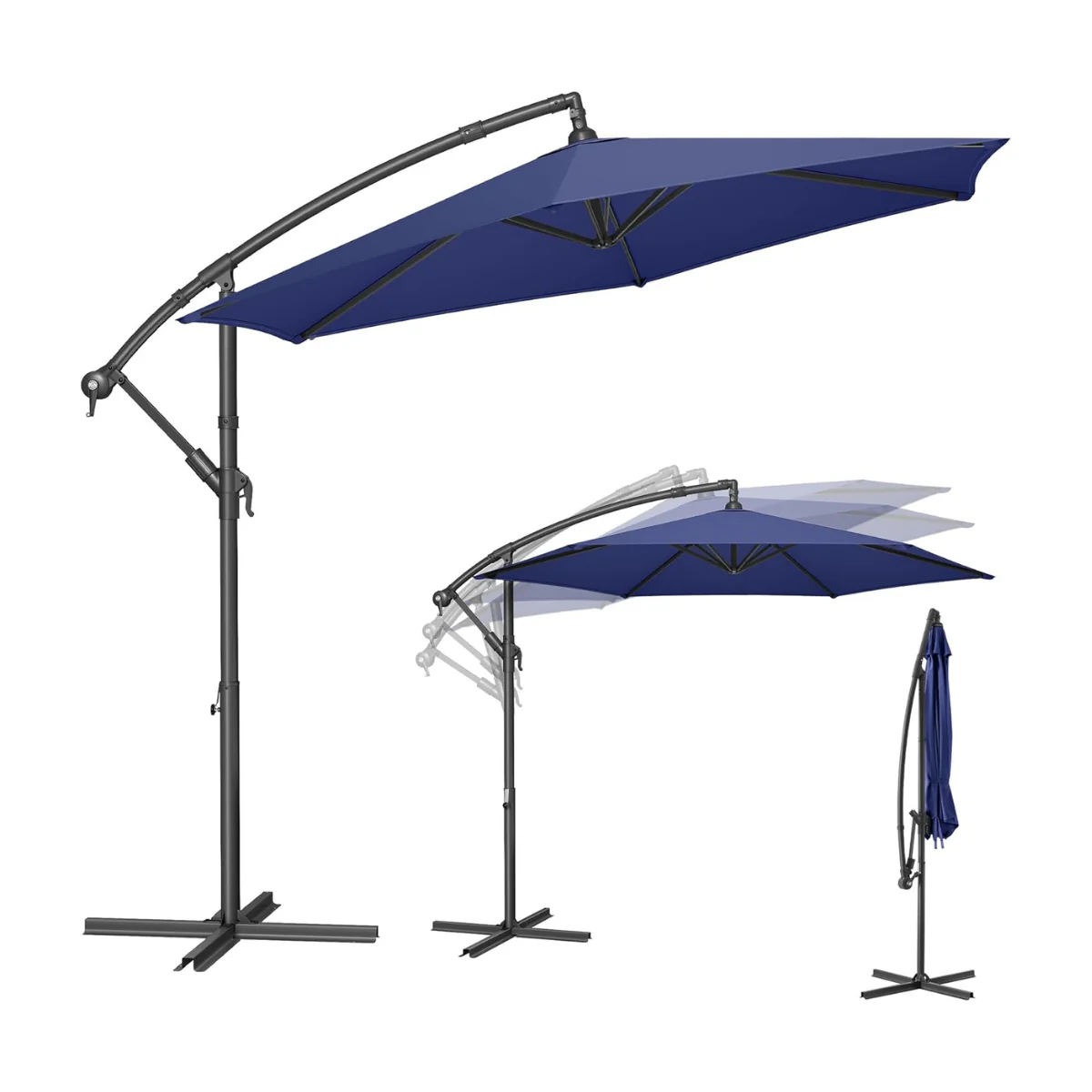 Zweefparasol Met Standaard – Tuinparasol Met UV-Bescherming UPF 50+ – Met Zwengel – Voor Balkon, Terras En Tuin - Image 5