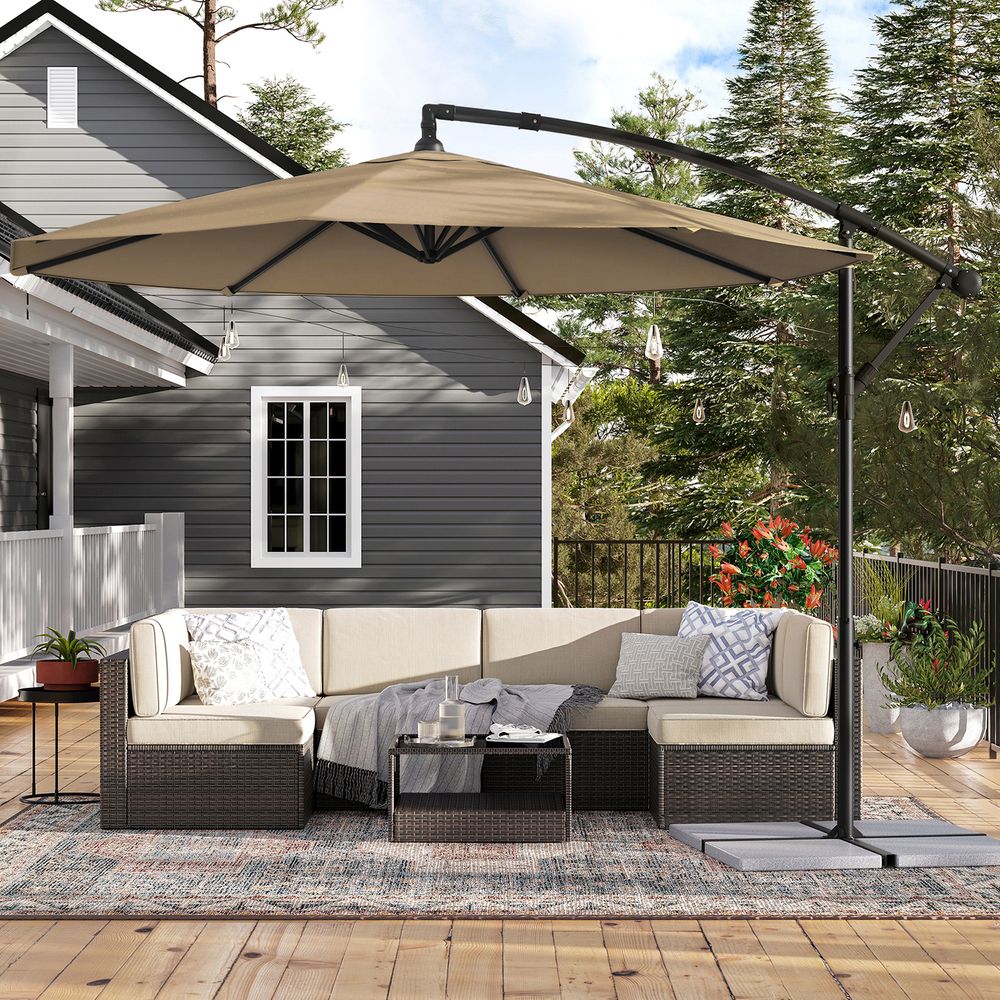 Zweefparasol Met Standaard – Tuinparasol Met UV-Bescherming UPF 50+ – Met Zwengel – Voor Balkon, Terras En Tuin - Image 6