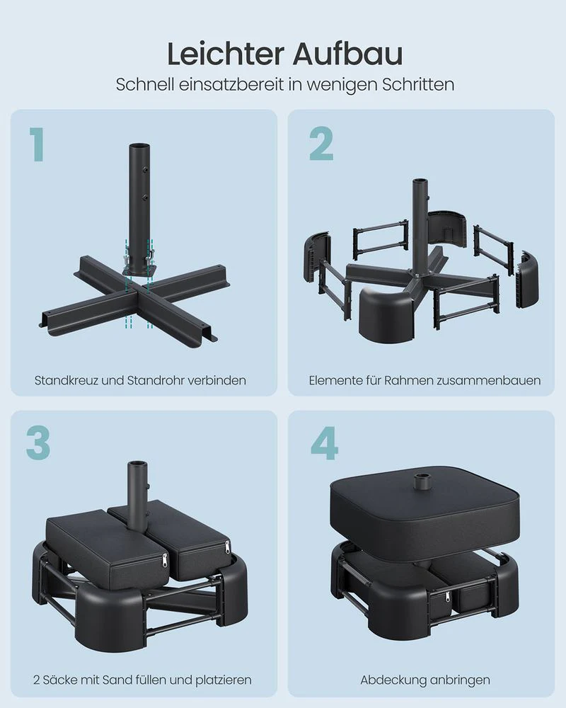 Parasolvoet met Gewichtszak - Stabiele Parasolstandaard voor Diverse Parasols - Image 10