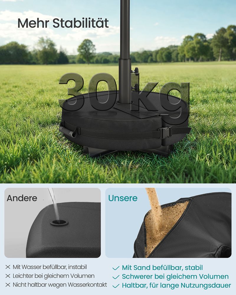 Parasolvoet met Gewichtszak - Stabiele Parasolstandaard voor Diverse Parasols - Image 5