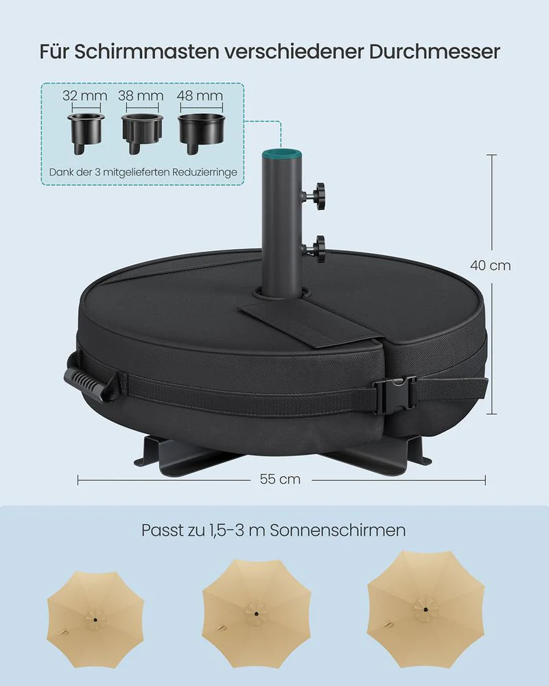 Parasolvoet met Gewichtszak - Stabiele Parasolstandaard voor Diverse Parasols - Image 8