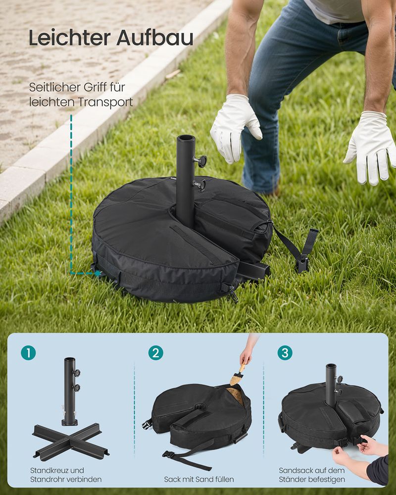 Parasolvoet met Gewichtszak - Stabiele Parasolstandaard voor Diverse Parasols - Image 9
