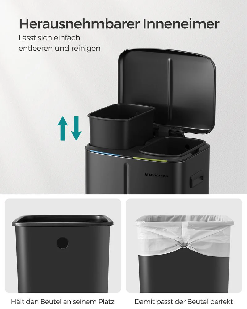 Pedaalemmer 40L - Met 2 Binnenemmers - Afvalscheiding - Image 10