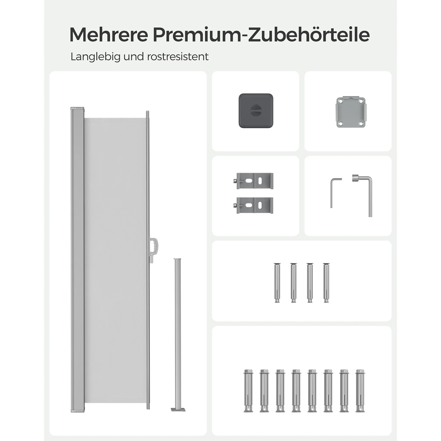 Privacyscherm - Tuinscherm - Kindveilig Slot - Weersbestendig - Ijzer / Lichtgrijs - Image 12