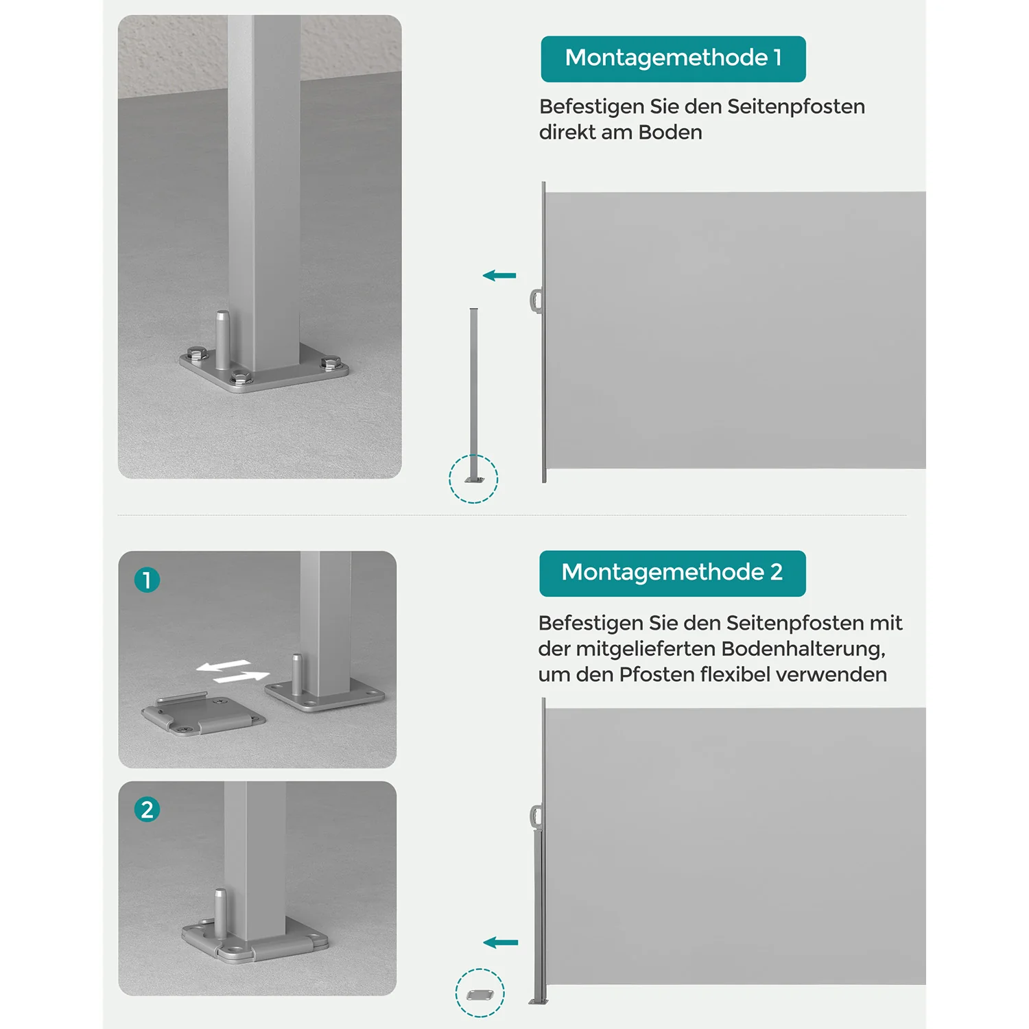 Privacyscherm - Tuinscherm - Kindveilig Slot - Weersbestendig - Ijzer / Lichtgrijs - Image 9