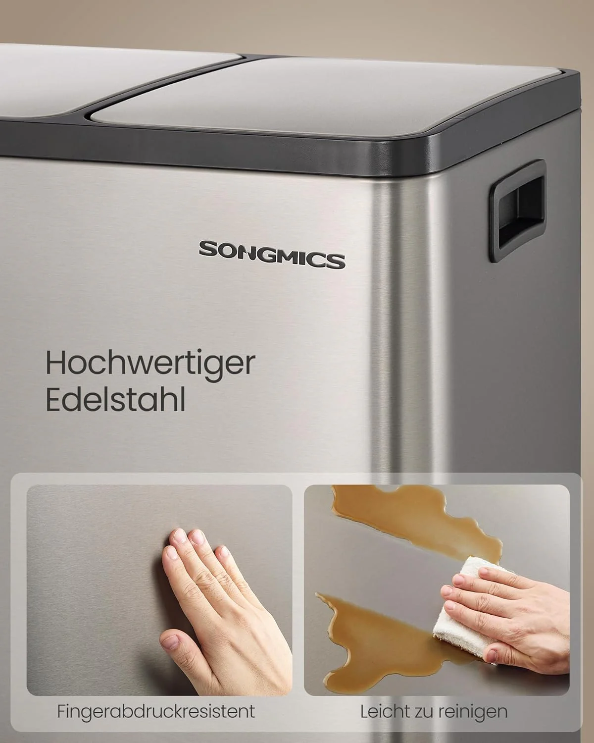 Prullenbak Met Afvalscheiding – Pedaalemmer – Softclose – RVS - Image 11