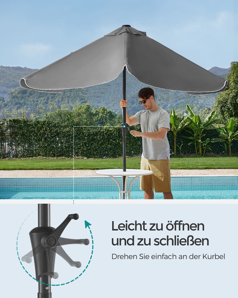 Rechthoekige Parasol - Balkon Parasol met Kantelfunctie - UV-bescherming - Image 8