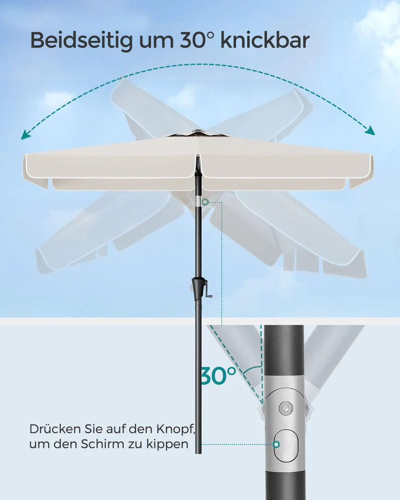 Rechthoekige Parasol - Balkon Parasol met Kantelfunctie - UV-bescherming - Image 9