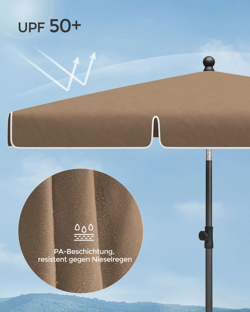 Rechthoekige Parasol - Kantelbaar - Hoogte Verstelbaar - UV-bescherming tot UPF 50+ - Image 10
