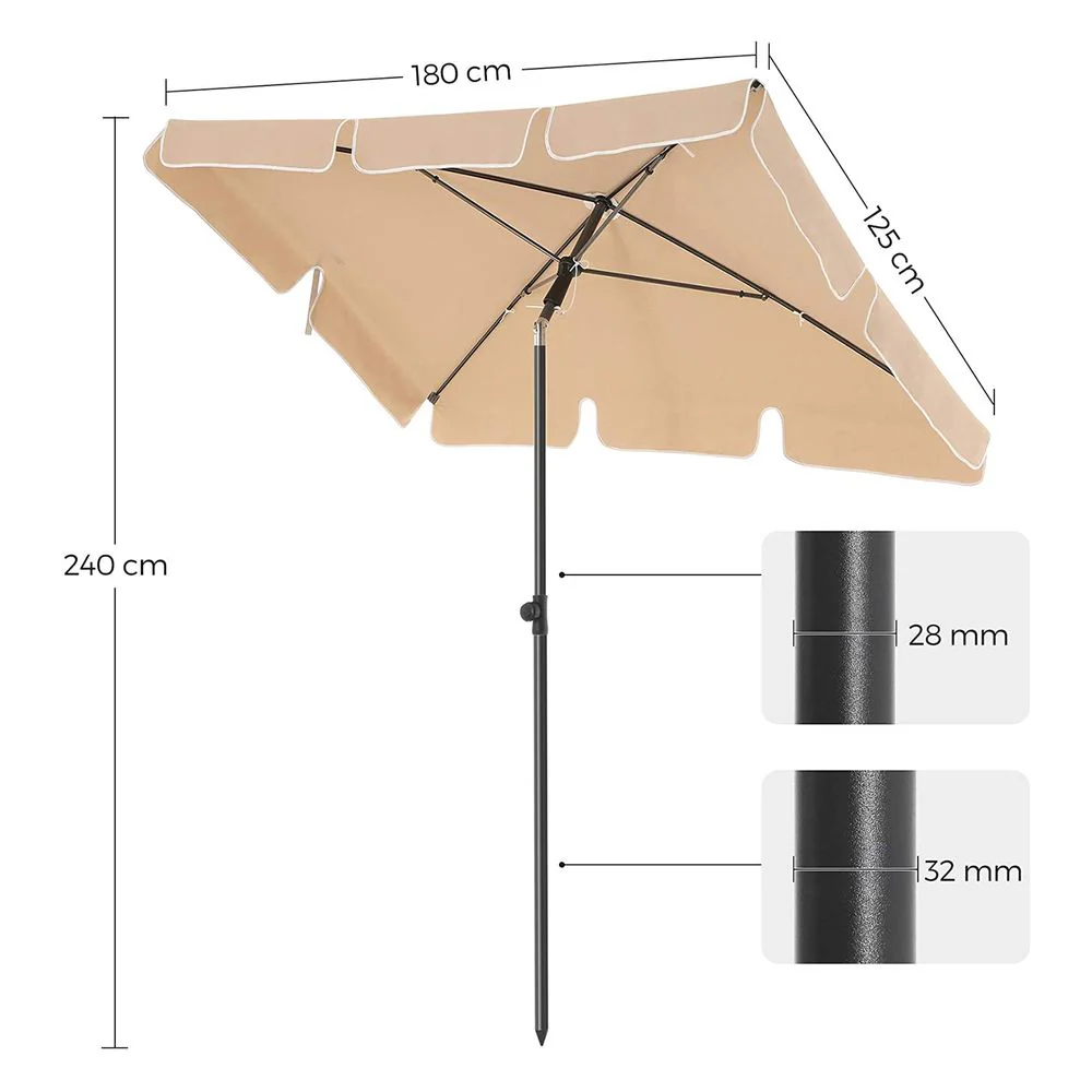 Rechthoekige Parasol - Kantelbaar - Hoogte Verstelbaar - UV-bescherming tot UPF 50+ - Image 13
