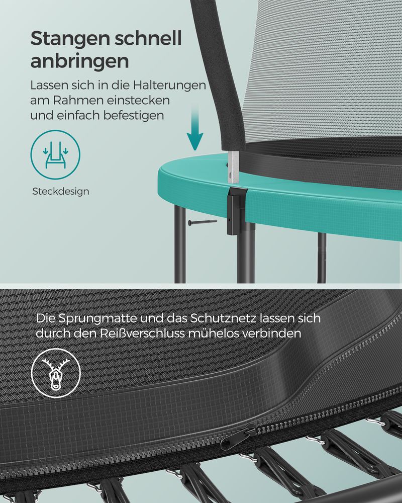 Rond Tuintrampoline zonder Veren – Veilig, Stil en Elastisch – Verkrijgbaar in 244 cm, 305 cm en 366 cm - Image 8