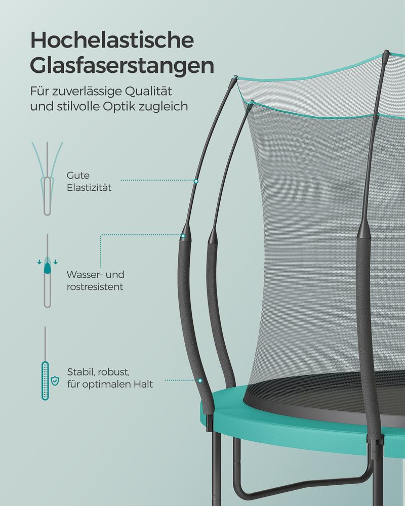Rond Tuintrampoline zonder Veren – Veilig, Stil en Elastisch – Verkrijgbaar in 244 cm, 305 cm en 366 cm - Image 9
