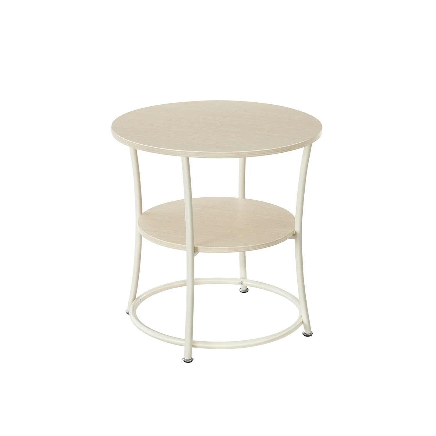 Ronde Bijzettafel Walnootbruin-Zwart – 2 Niveaus – Verstelbare Poten – 55 cm Diameter - Image 2