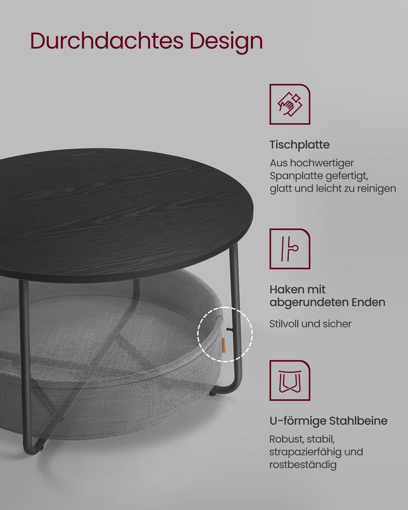 Ronde Salontafel met Opbergmand - Stijlvol en praktisch - 75 cm - Image 6