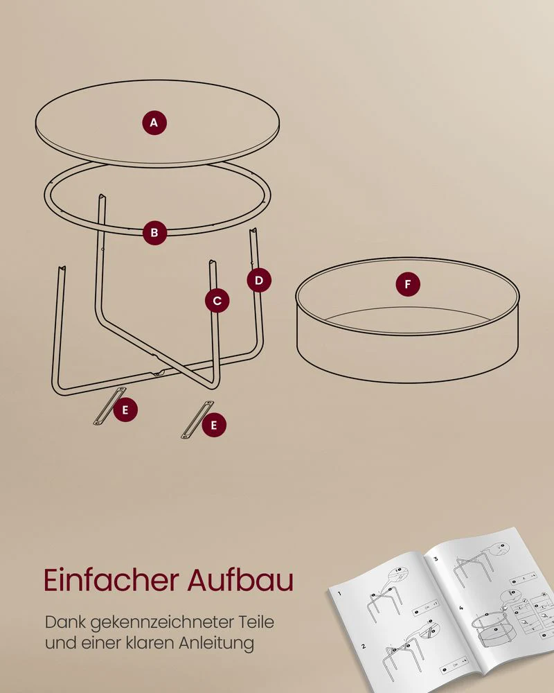Ronde Salontafel met Opbergmand - Stijlvol en praktisch - 75 cm - Image 9