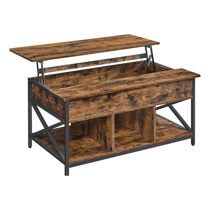 Salontafel met Opbergruimte - Blad in Hoogte Verstelbaar - Woonkamer Tafel - Image 10