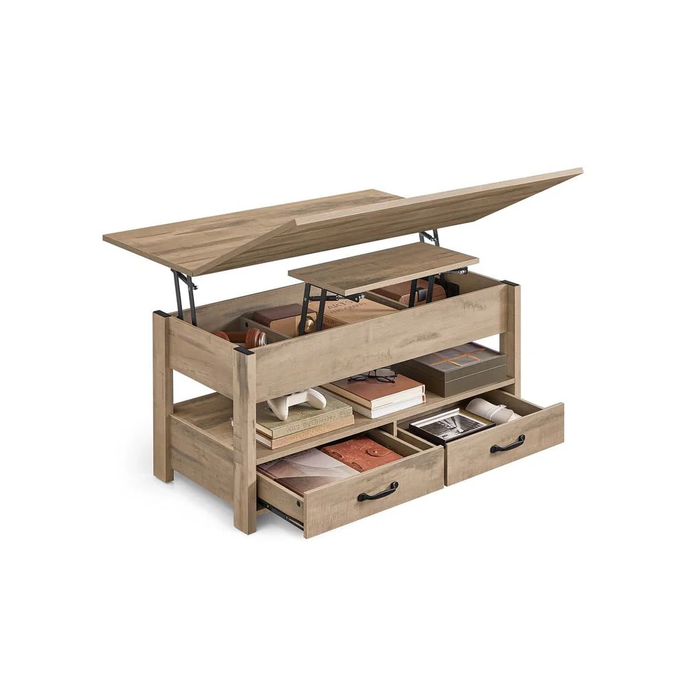 Salontafel Met Opklapbaar Blad en Verborgen Opbergruimte – Multifunctioneel, Verstelbaar en Modern Ontwerp – 100 cm Breed - Image 2