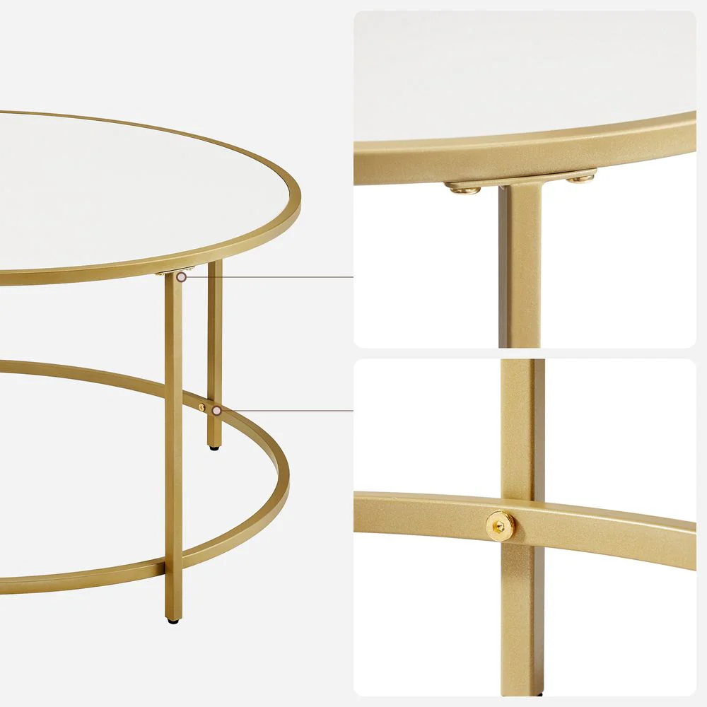 Salontafel met Rond Goudkleurig Frame – Elegante Blikvanger voor de Woonkamer - Image 6