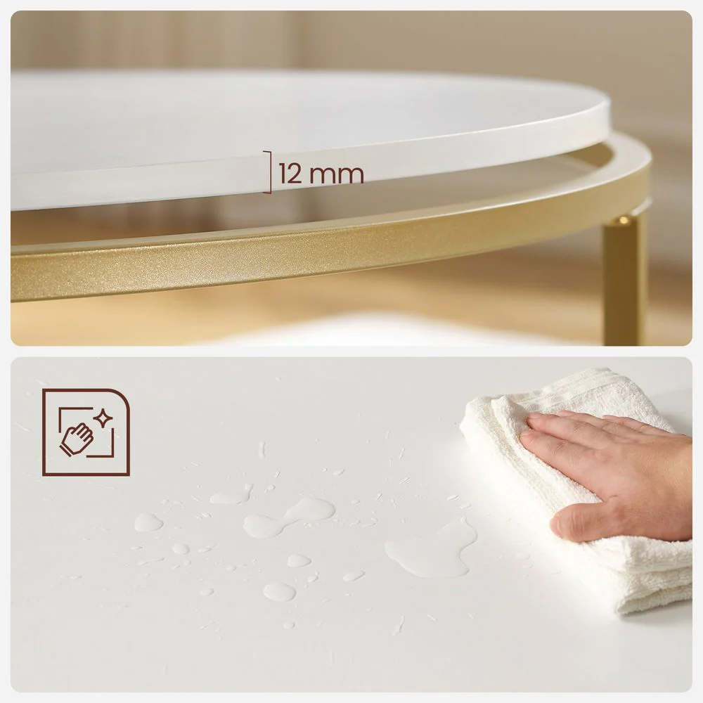 Salontafel met Rond Goudkleurig Frame – Elegante Blikvanger voor de Woonkamer - Image 8