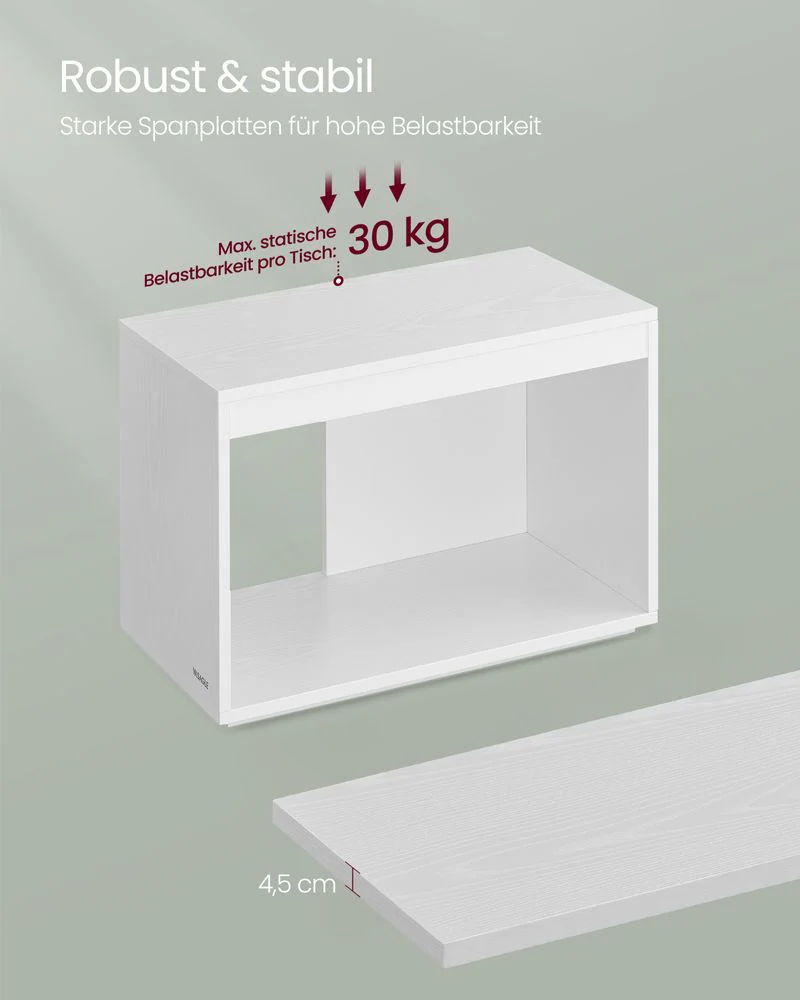 Salontafelset 3-delig – Moderne Bijzettafels – Flexibel te Combineren – Met Extra Opbergruimte – Houtlook - Image 6