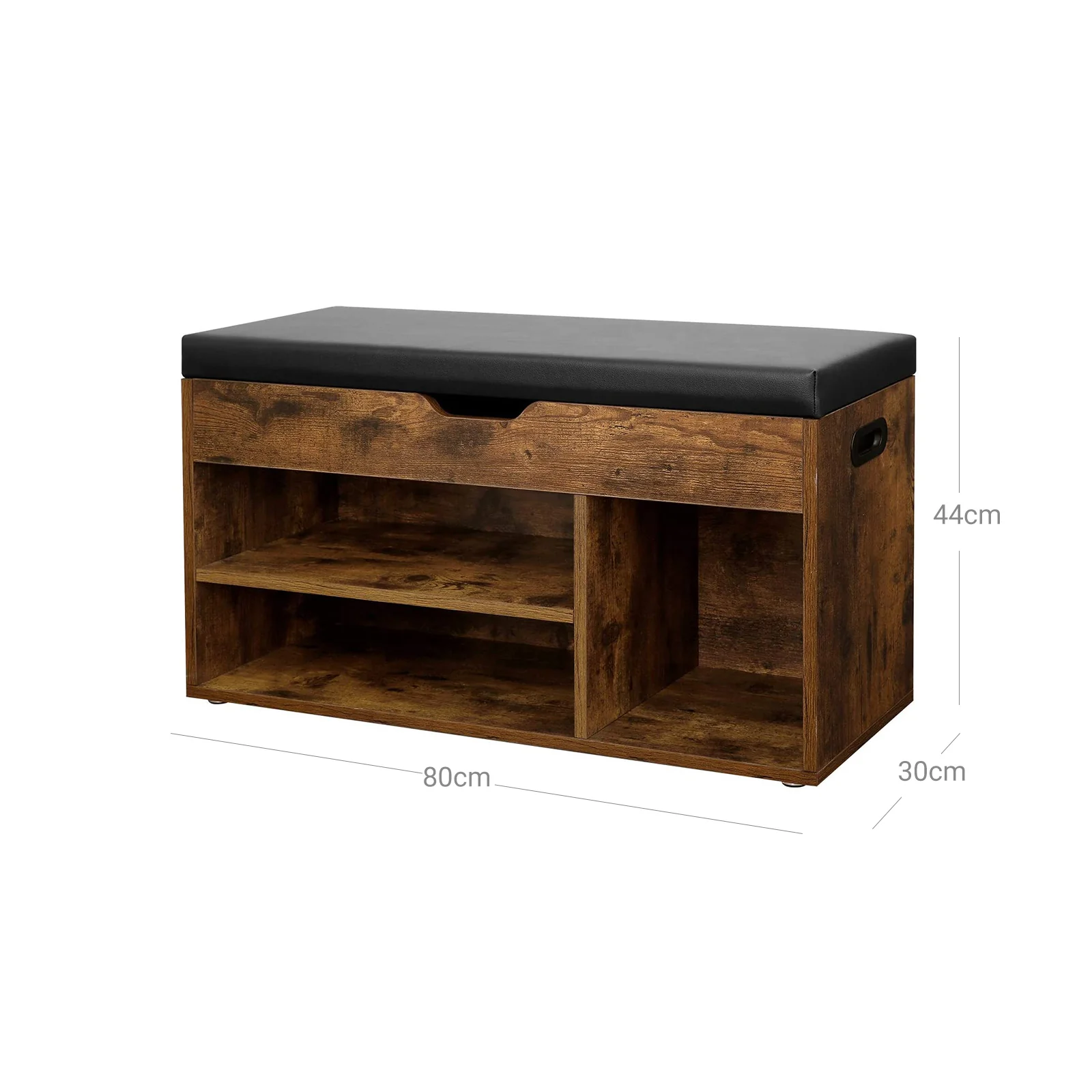 Schoenenbank met Opbergruimte – Schoenenrek met Kussen – Opbergbank voor Hal – 80 x 30 x 44 cm - Image 6