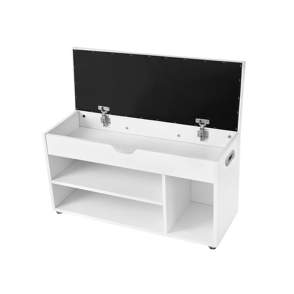Schoenenbank met Zitkussen – Opbergmeubel voor Hal of Slaapkamer – Schoenenrek met Lade en Planken - Image 3