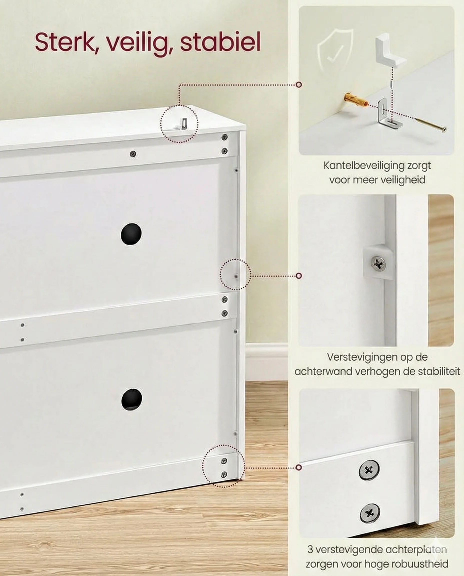 Schoenenkast met 4 Kleppen - Smal Design - Verstelbare Vakken - Image 7