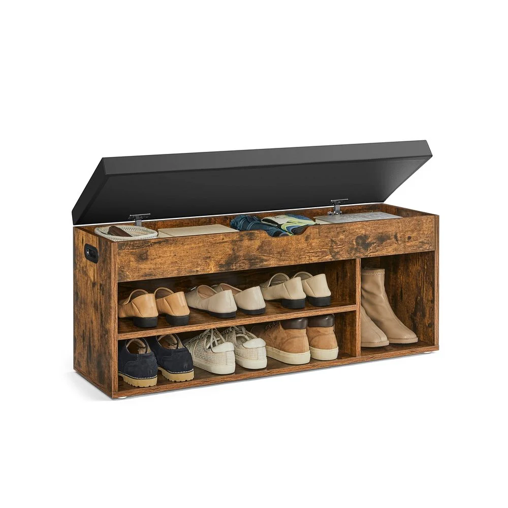 Schoenenopbergruimte – Schoenenbank met Zitting – Opbergbank met 3 Open Vakken – 30 x 80 x 44 cm – Draagvermogen tot 150 kg - Image 8