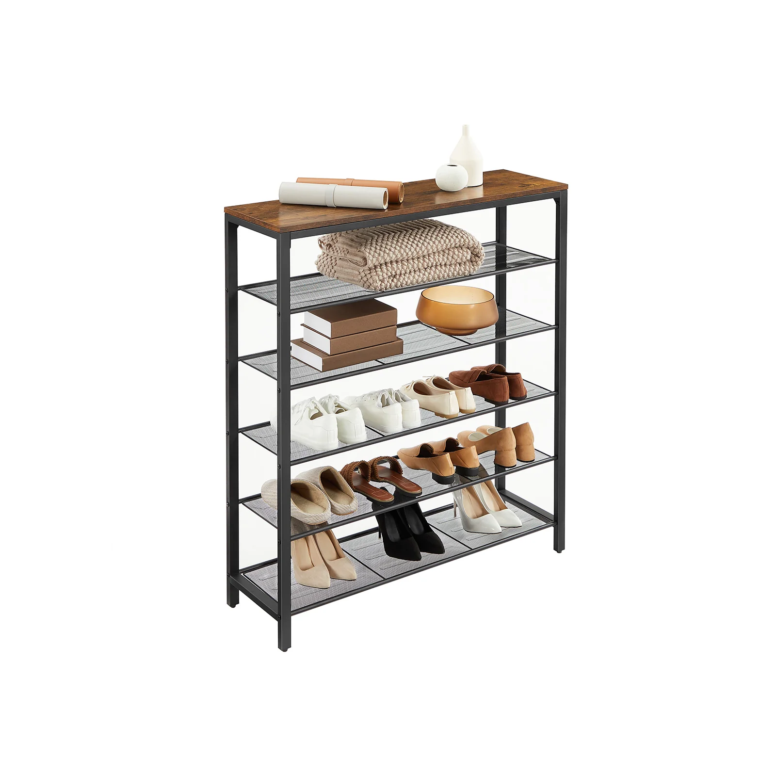 Schoenenrek 5 Lagen – Industriële Schoenenkast – Schoenenrek voor 20 Paar – 100 x 30 x 110 cm - Image 6