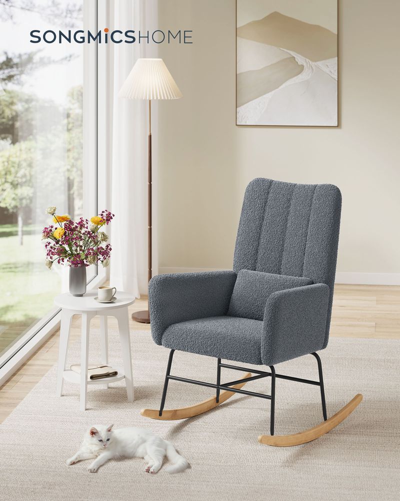 Schommelstoel – Comfortabele fauteuil met Fleece Bekleding - Image 3