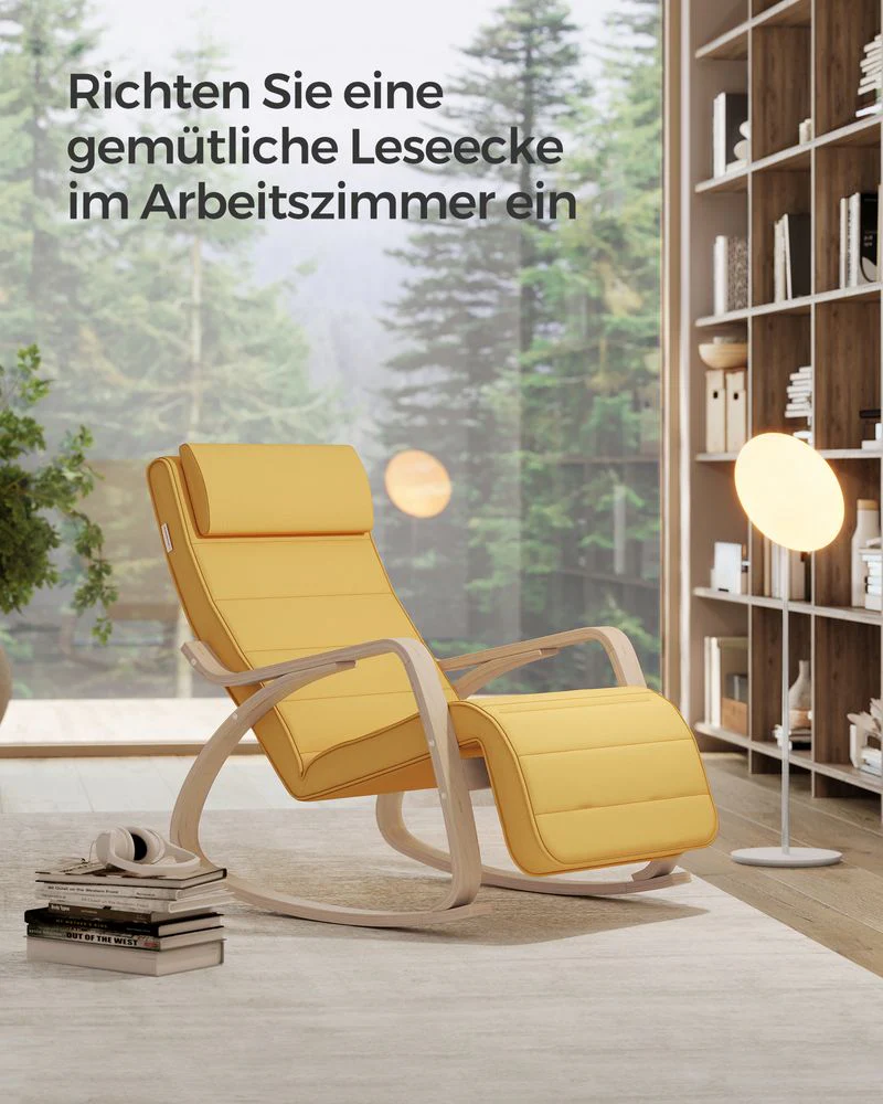 Schommelstoel met Verstelbare Voetensteun - Zitstoel Draagvermogen tot 150 kg - Image 7
